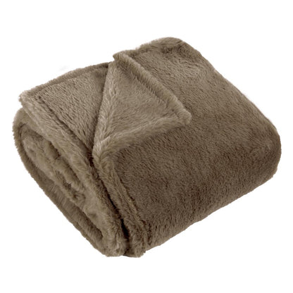 Mocha - Close up - Furn Kallu Faux Fur Double Sided Throw