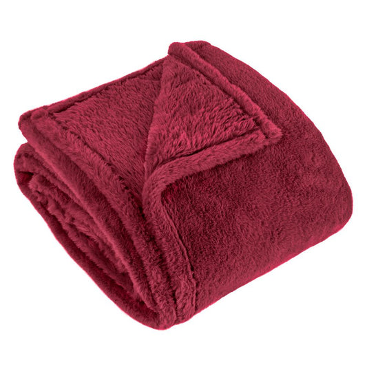 Berry - Front - Furn Kallu Faux Fur Double Sided Throw