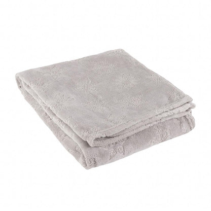 Grey - Front - Furn Flannel Fleece Snowflake Soft Throw