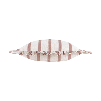 Pink Clay - Back - Wylder Connie Ruffles Striped Cushion Cover