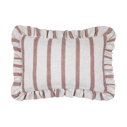 Pink Clay - Front - Wylder Connie Ruffles Striped Cushion Cover