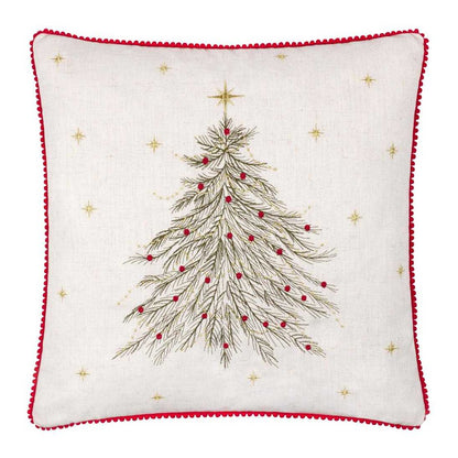 Natural - Front - Wylder Twinkling Tree Embroidered Cushion Cover
