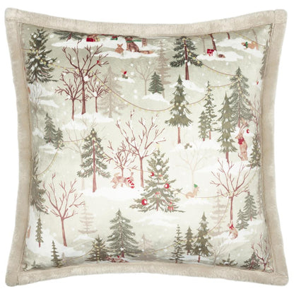 Natural - Front - Furn Forest Festivities Velvet Cushion Cover