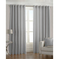 Steel - Front - Riva Home Fiji Faux Silk Ringtop Curtains