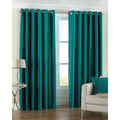 Teal - Front - Riva Home Fiji Faux Silk Ringtop Curtains