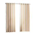 Cream - Front - Riva Home Fiji Faux Silk Ringtop Curtains