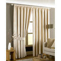 Cream - Back - Riva Home Imperial Pencil Pleat Curtains