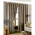 Taupe - Back - Riva Home Imperial Pencil Pleat Curtains