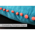 Teal-Coral - Lifestyle - Riva Home Velvet Pompom Cushion Cover