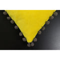 Yellow-Grey - Back - Riva Home Velvet Pompom Cushion Cover