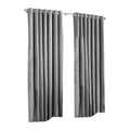Silver - Front - Riva Home Wellesley Ringtop Curtains