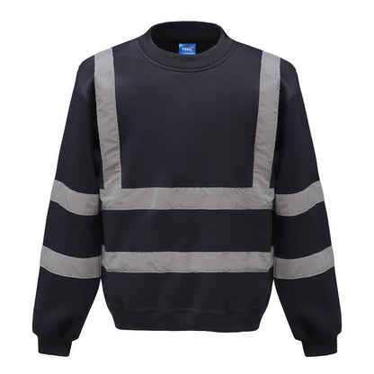 Navy - Front - Yoko Unisex Adult Hi-Vis Sweatshirt