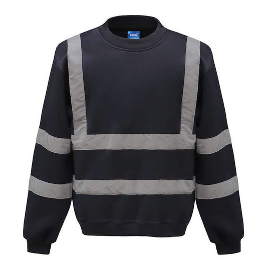 Navy - Front - Yoko Unisex Adult Hi-Vis Sweatshirt