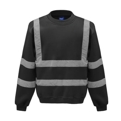 Black - Front - Yoko Unisex Adult Hi-Vis Sweatshirt