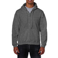 Dark Heather - Side - Gildan Mens Heavy Blend Hooded Sweatshirt