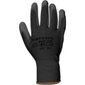 Black - Front - Portwest PU Palm Coated Gloves (A120) - Workwear