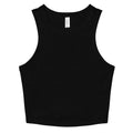 Solid Black - Front - Bella + Canvas Womens-Ladies Micro-Rib Racer Tank Top