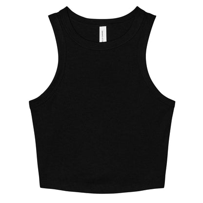 Solid Black - Front - Bella + Canvas Womens-Ladies Micro-Rib Racer Tank Top