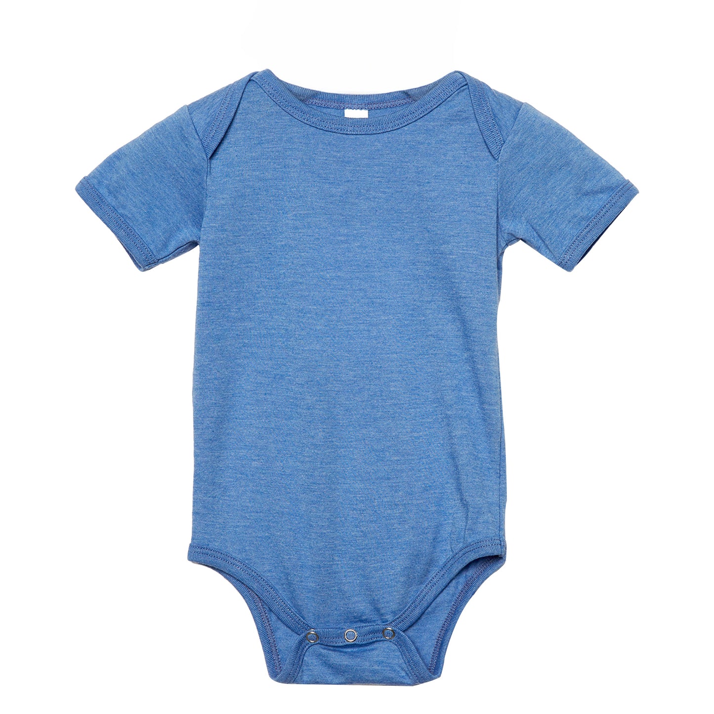 Columbia Blue - Front - Bella + Canvas Baby Heather Jersey Short-Sleeved Onesie