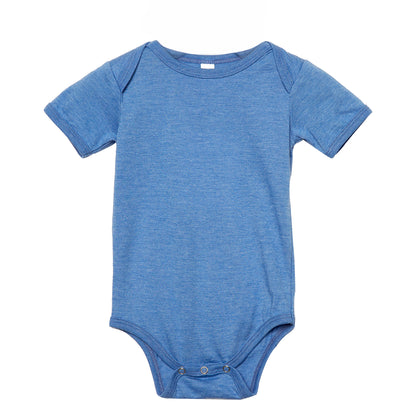 Columbia Blue - Front - Bella + Canvas Baby Heather Jersey Short-Sleeved Onesie