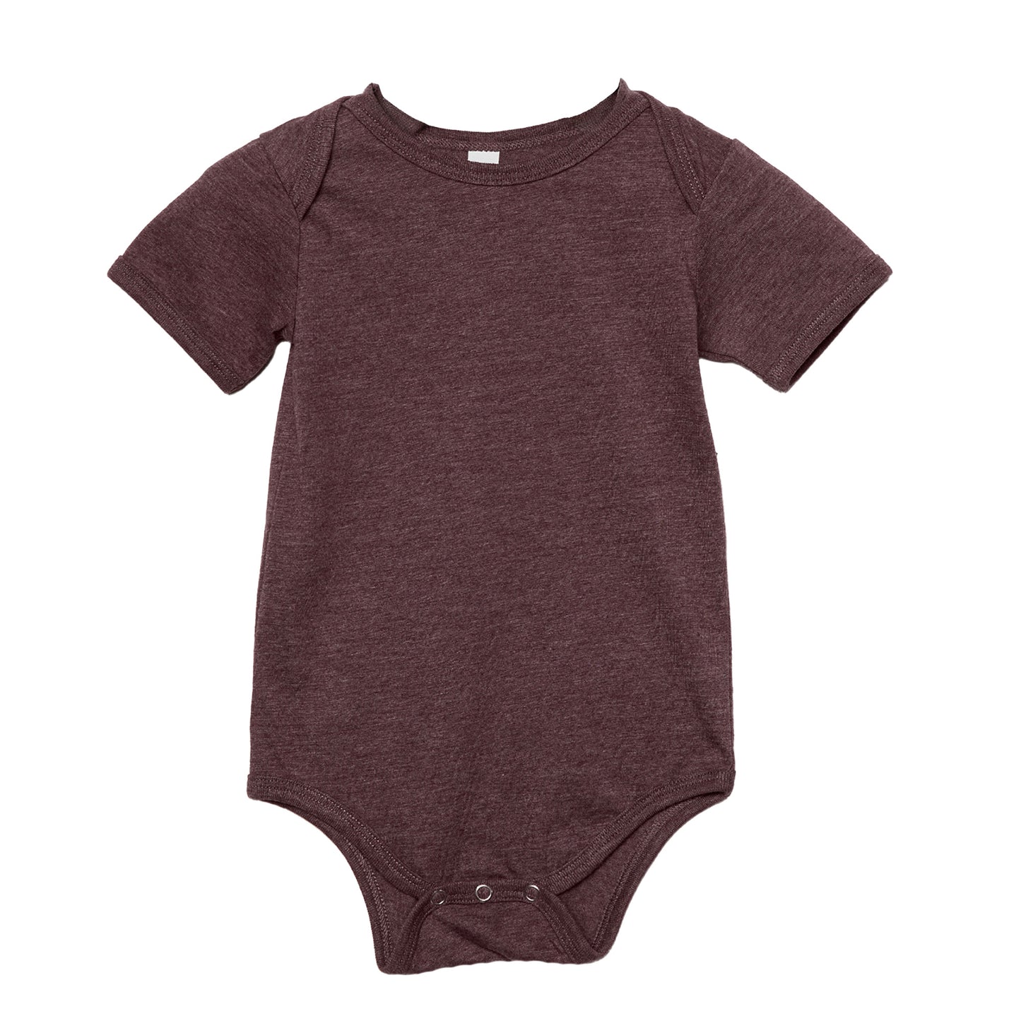 Maroon - Front - Bella + Canvas Baby Heather Jersey Short-Sleeved Onesie