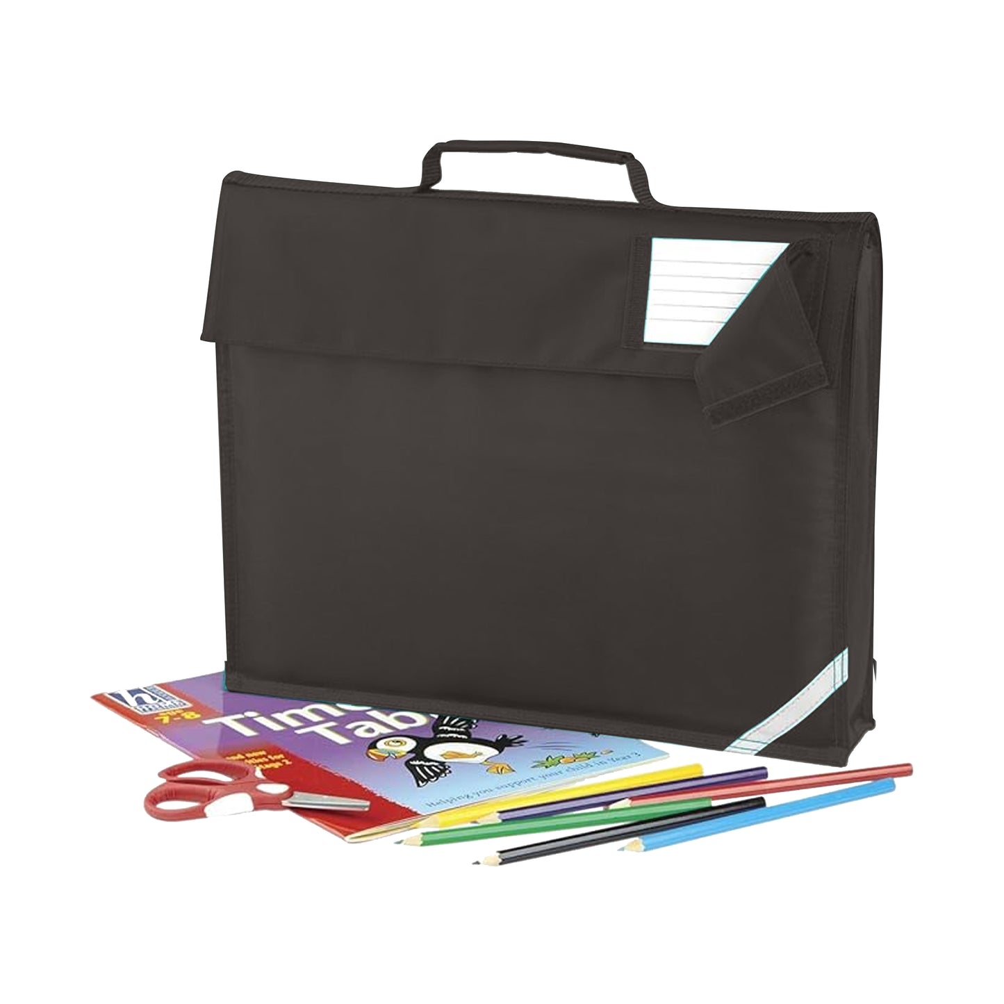 Black - Back - Quadra Reflective Tape Book Bag