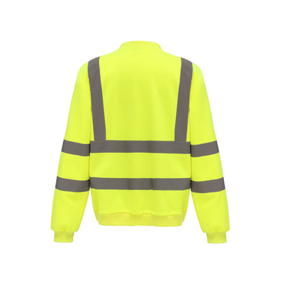 Yellow - Back - Yoko Unisex Adult Hi-Vis Sweatshirt
