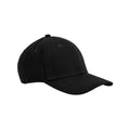 Black - Front - Beechfield Classic Organic Cotton 6 Panel Baseball Cap