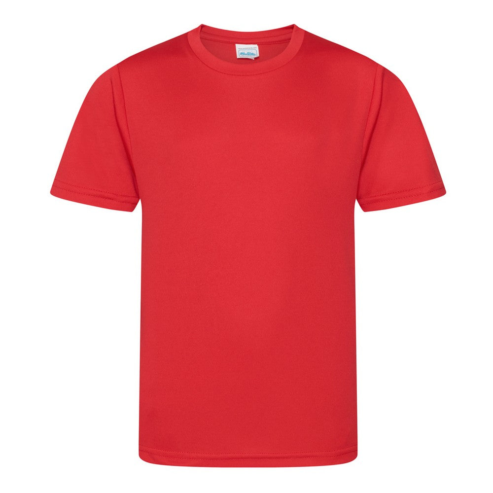 Fire Red - Front - AWDis Cool Childrens-Kids Smooth T-Shirt