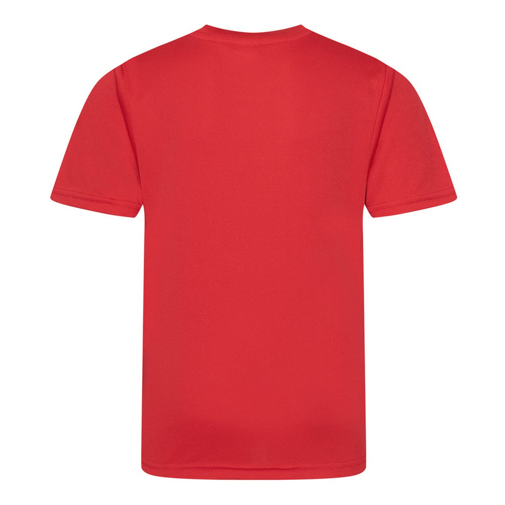 Fire Red - Back - AWDis Cool Childrens-Kids Smooth T-Shirt