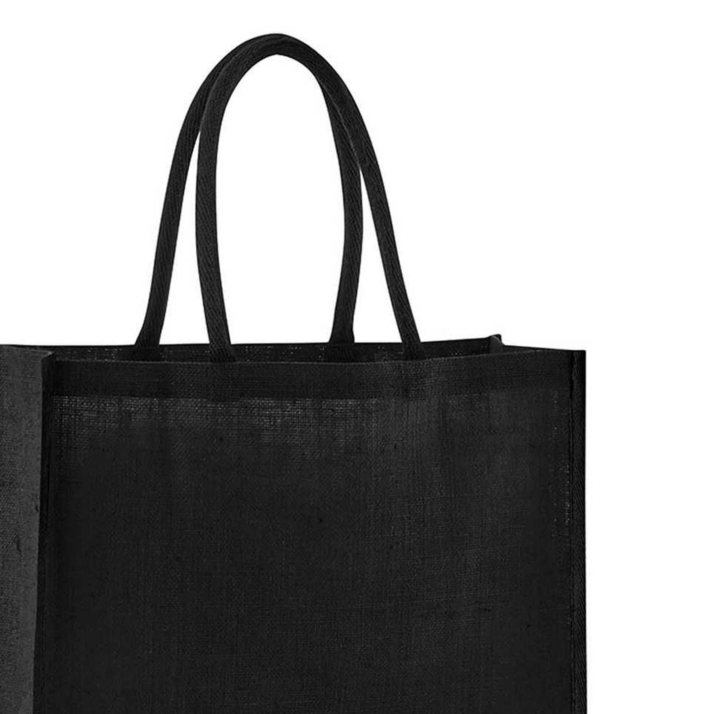 Black - Back - Westford Mill Classic Starched Jute Tote Bag
