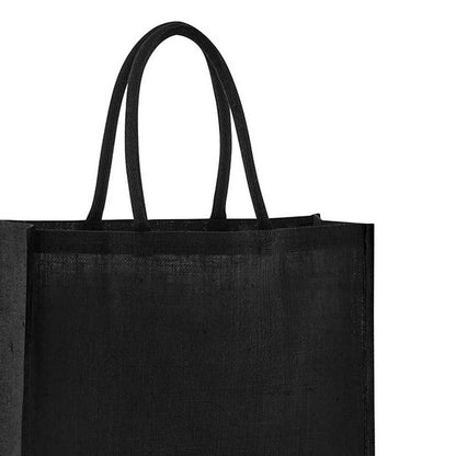 Black - Back - Westford Mill Classic Starched Jute Tote Bag