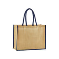 Natural-Black - Front - Westford Mill Classic Starched Jute Tote Bag