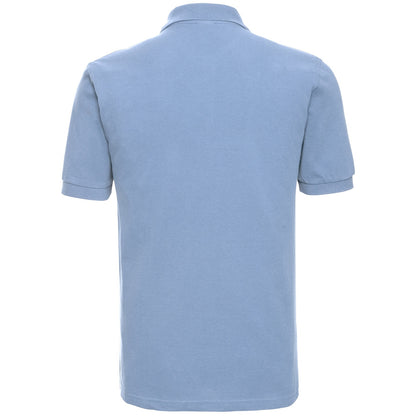 Sky - Back - Russell Mens Classic Cotton Pique Polo Shirt