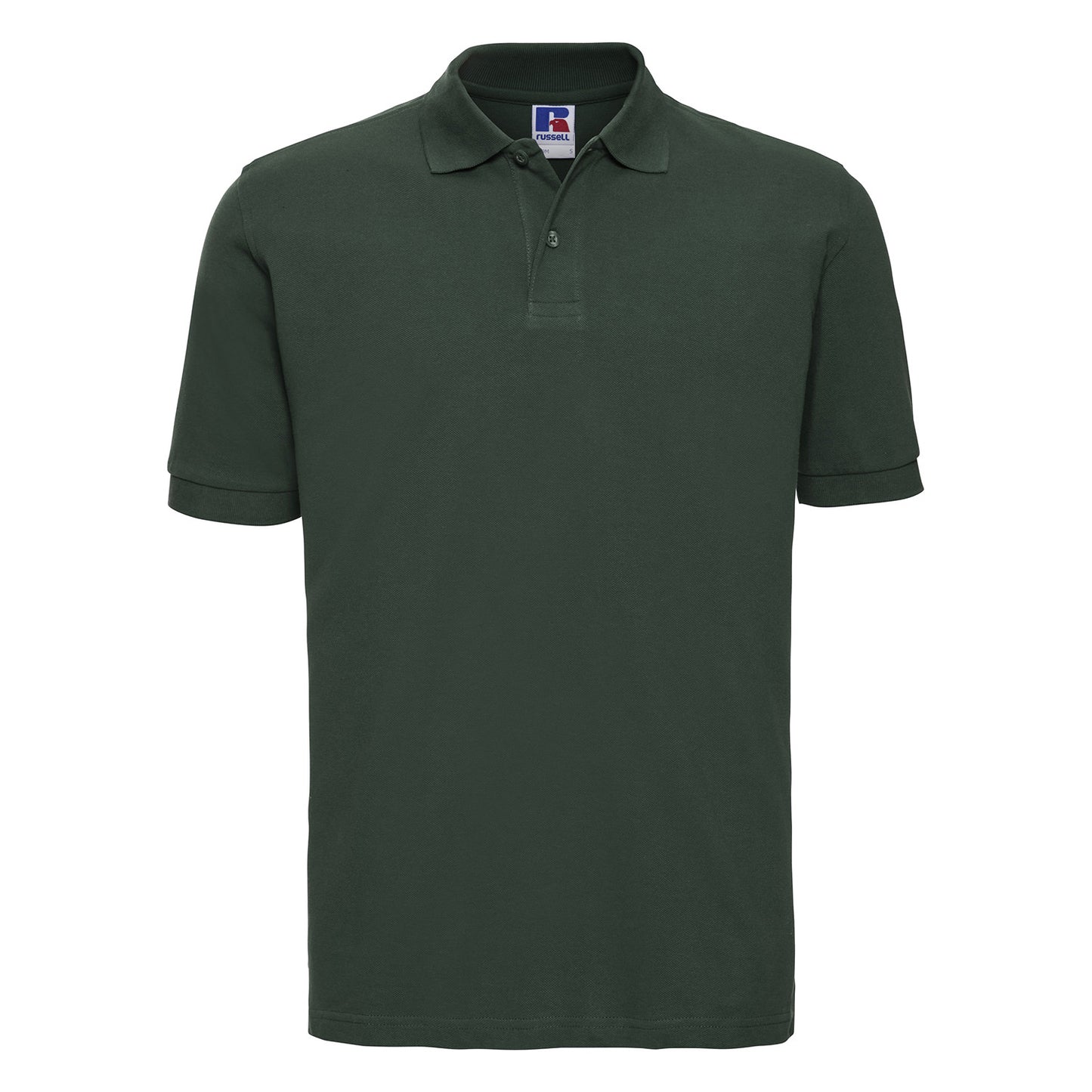 Bottle Green - Front - Russell Mens Classic Cotton Pique Polo Shirt