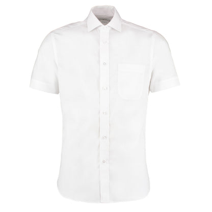 White - Front - Kustom Kit Mens Premium Corporate Non-Iron Short-Sleeved Shirt