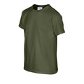 Military Green - Side - Gildan Childrens-Kids Heavy Cotton T-Shirt
