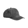 Black - Front - Beechfield Vintage Washed 5 Panel Relaxed Fit Baseball Cap