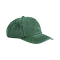 Bottle Green - Front - Beechfield Vintage Washed 5 Panel Relaxed Fit Baseball Cap