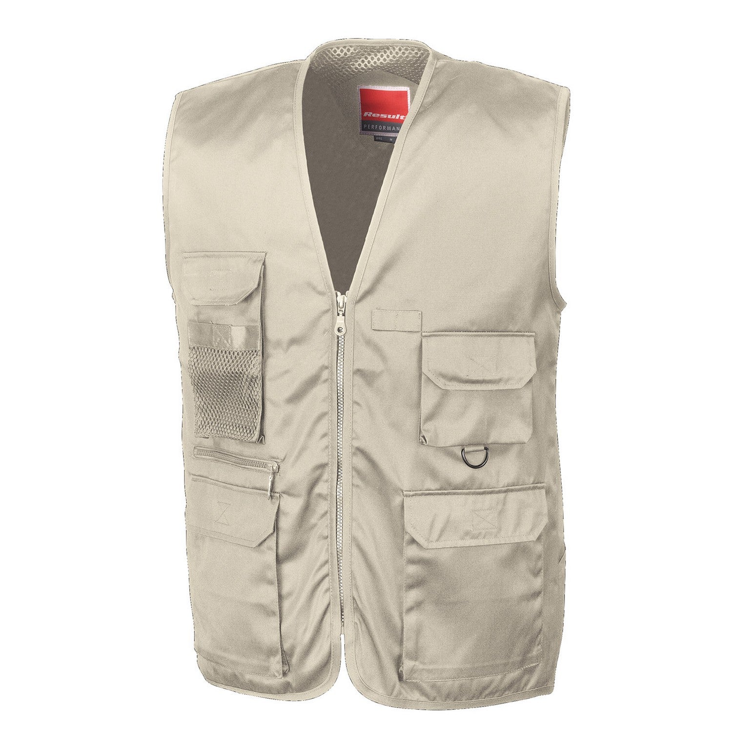 Camel - Front - WORK-GUARD by Result Unisex Adult Adventure Safari Waistcoat