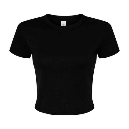 Solid Black - Front - Bella + Canvas Womens-Ladies Crop Top