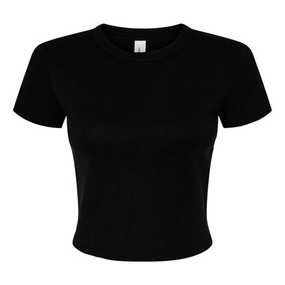 Solid Black Blend - Front - Bella + Canvas Womens-Ladies Crop Top