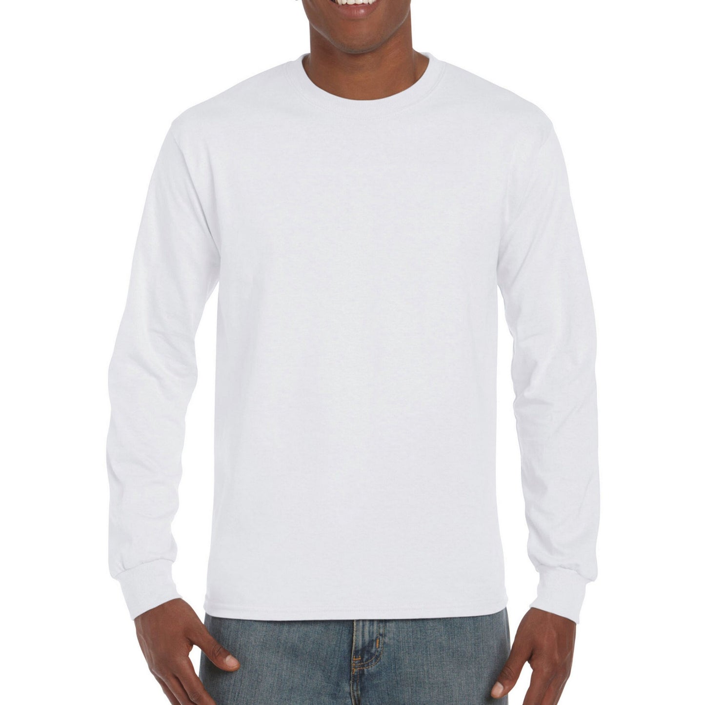 White - Front - Gildan Unisex Adult Hammer Long-Sleeved T-Shirt