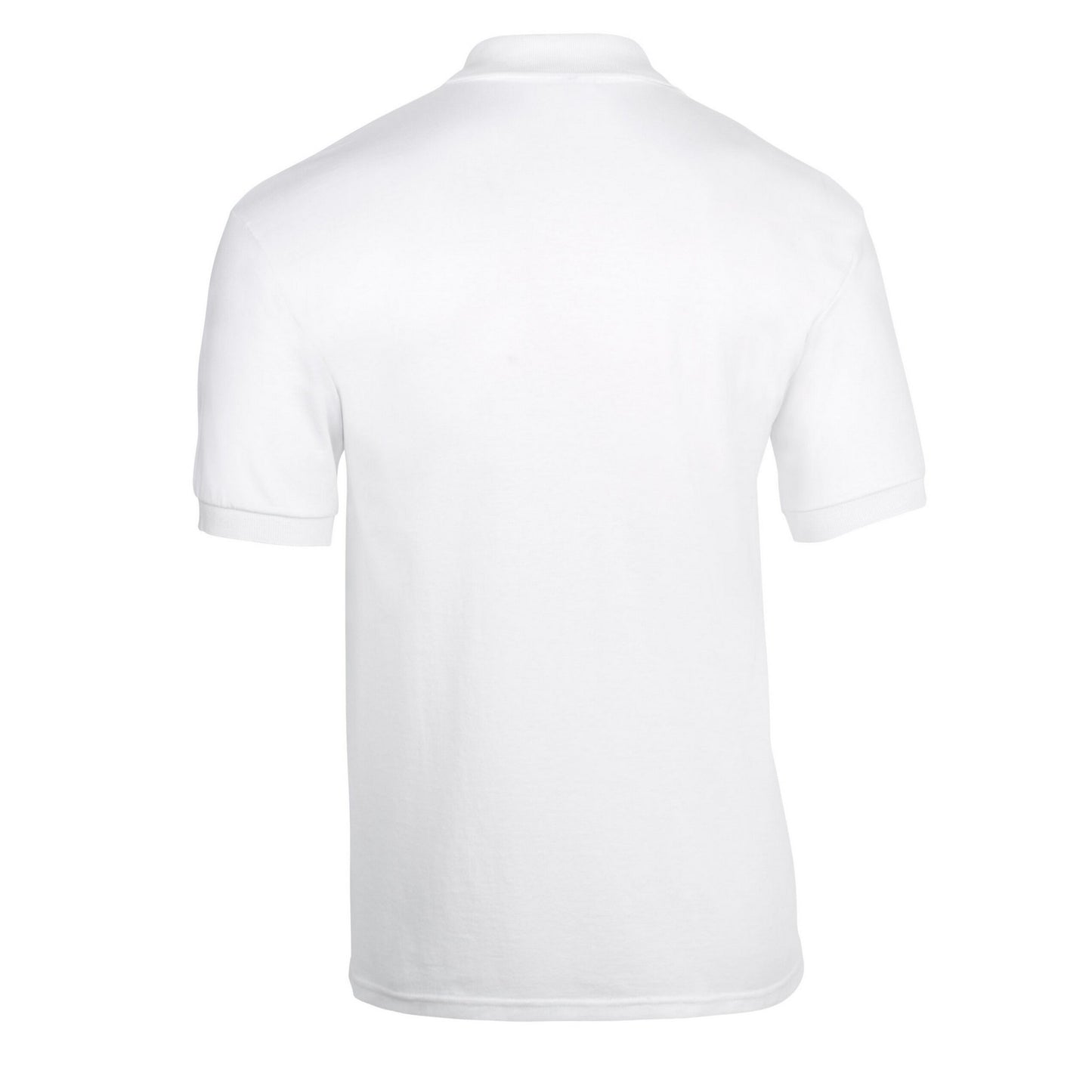 White - Back - Gildan Unisex Adult Knitted Dryblend Jersey Polo Shirt