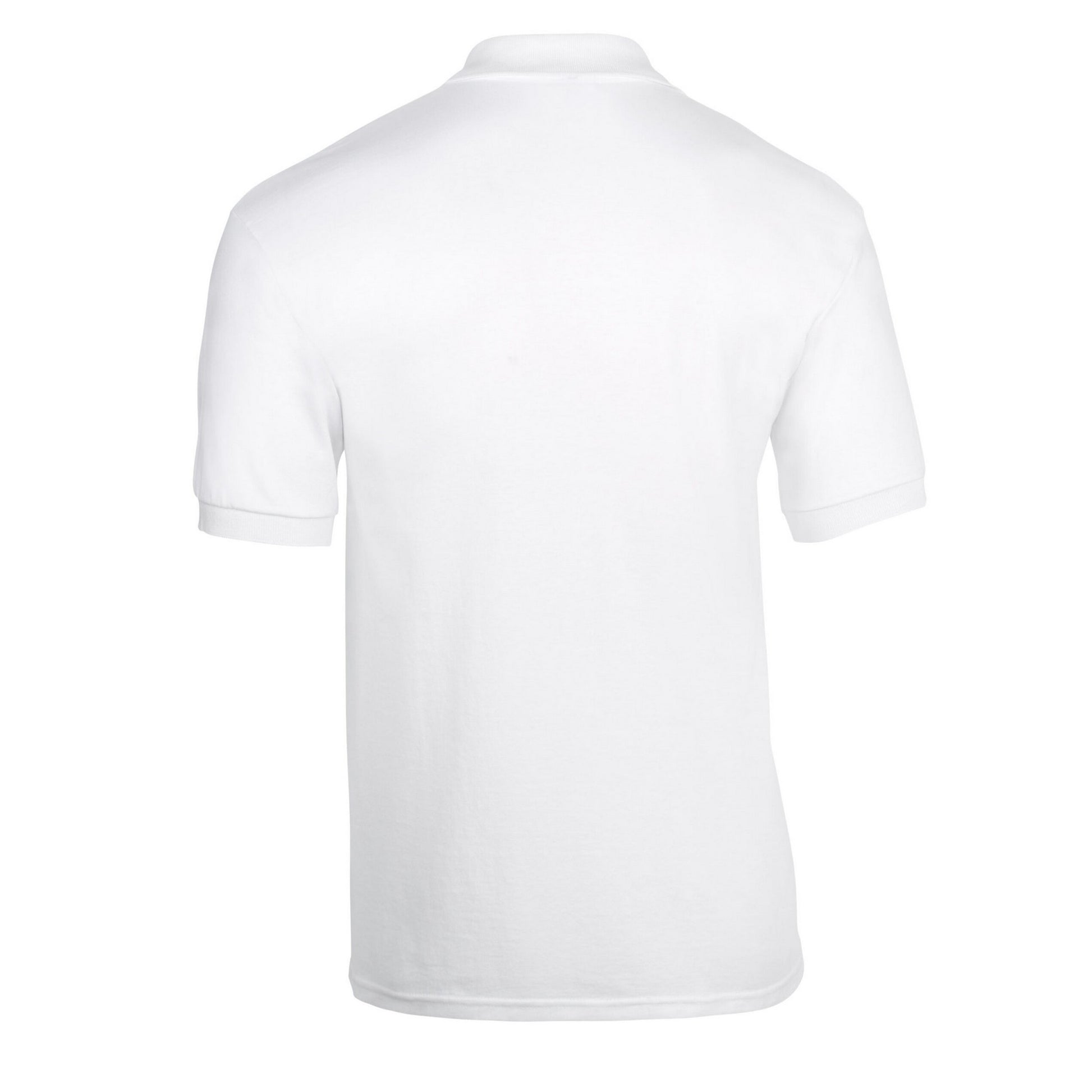 White - Back - Gildan Unisex Adult Knitted Dryblend Jersey Polo Shirt