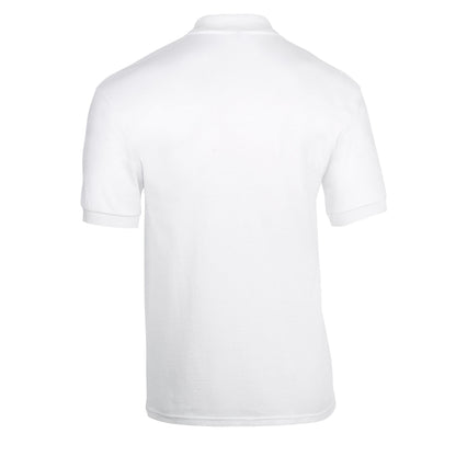 White - Back - Gildan Unisex Adult Knitted Dryblend Jersey Polo Shirt