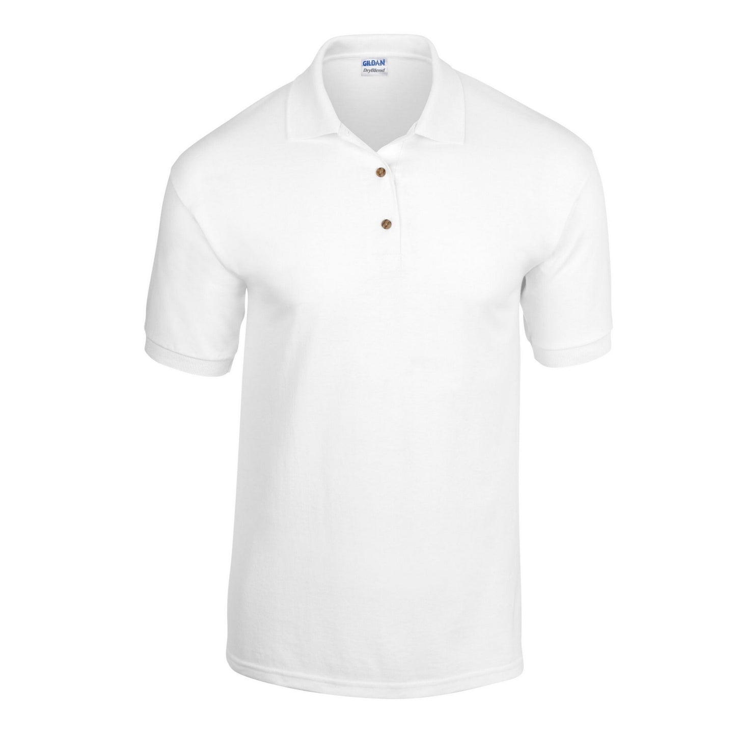 White - Front - Gildan Unisex Adult Knitted Dryblend Jersey Polo Shirt