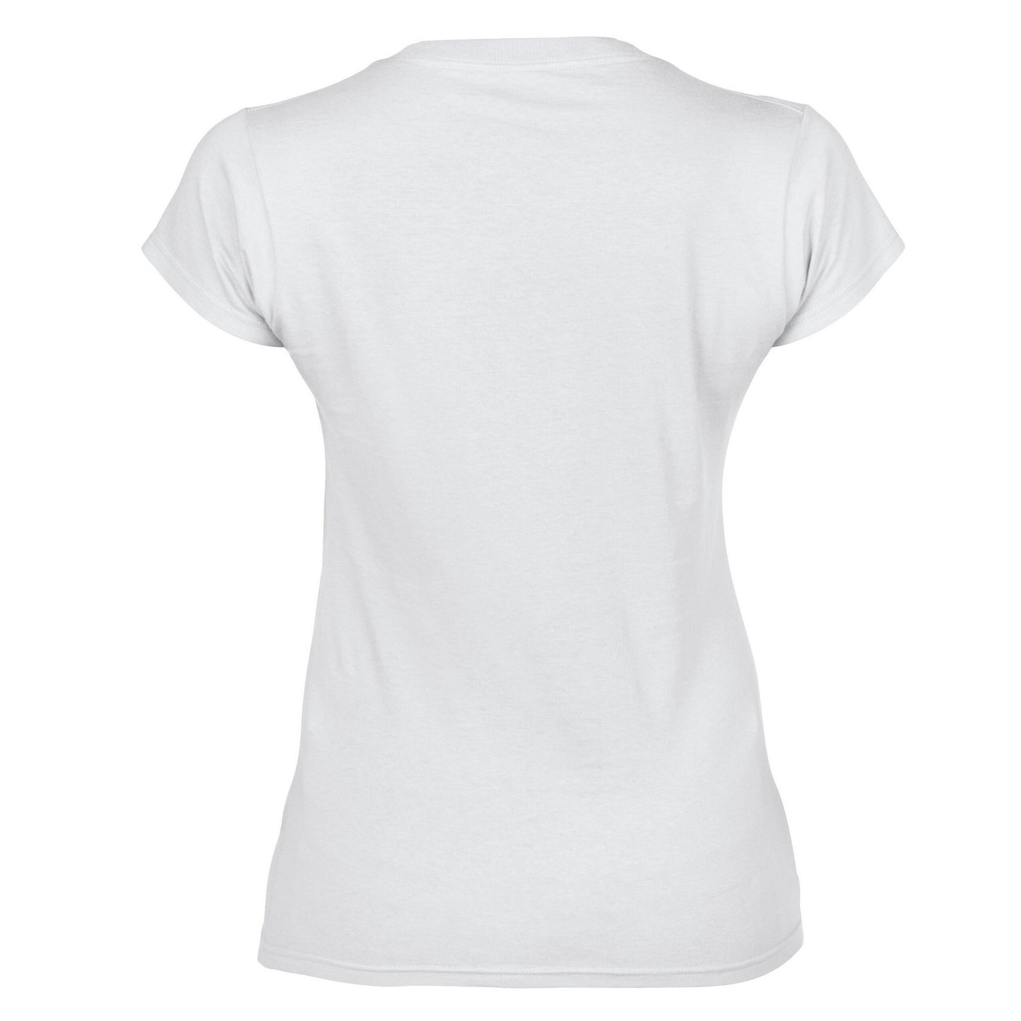 White - Back - Gildan Womens-Ladies Soft Touch V Neck T-Shirt