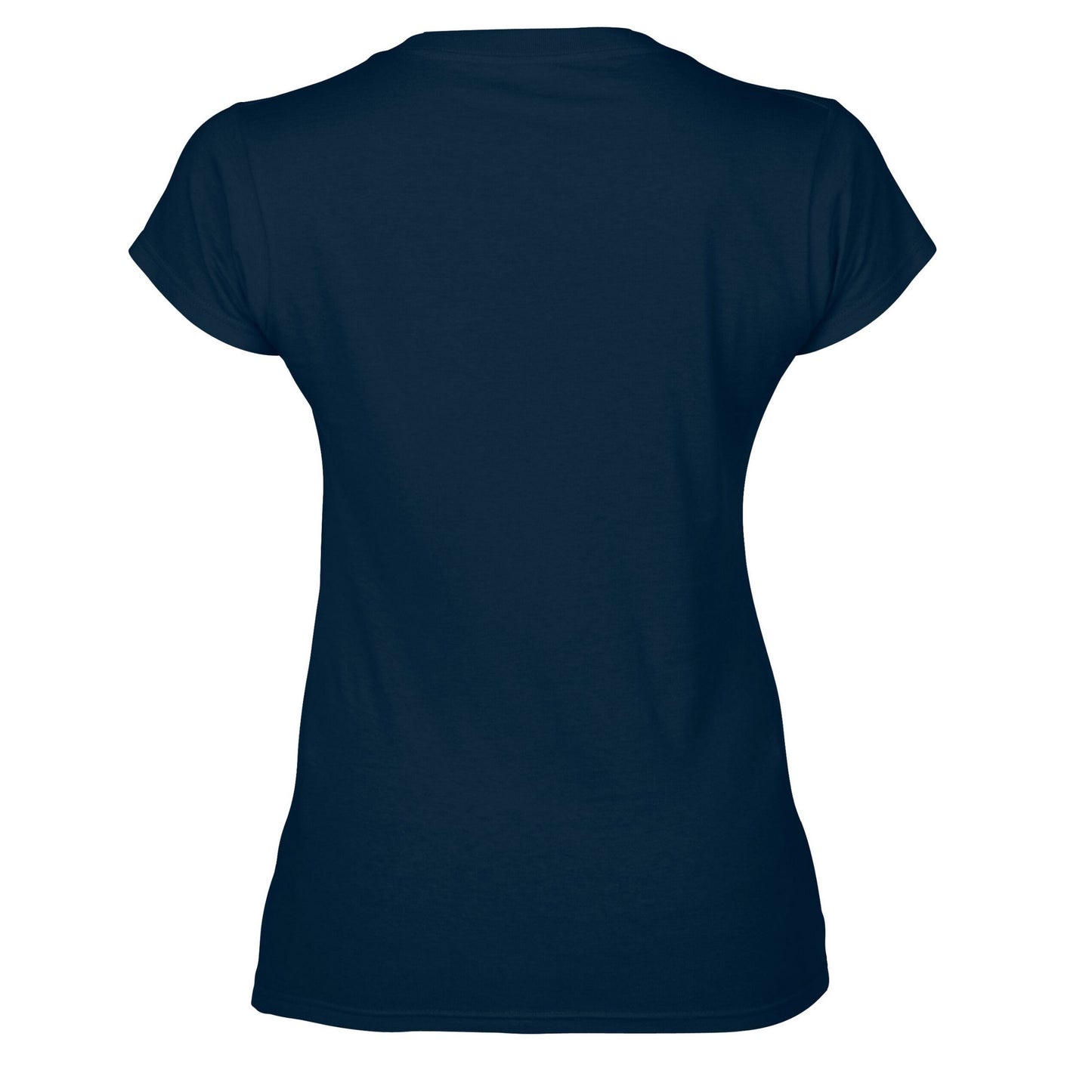 Navy - Back - Gildan Womens-Ladies Soft Touch V Neck T-Shirt