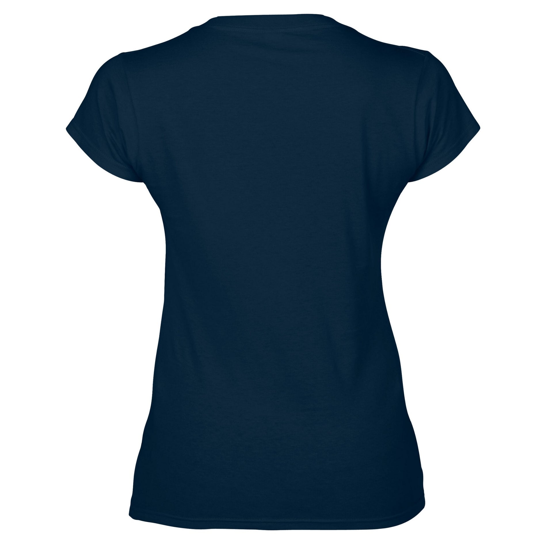 Navy - Back - Gildan Womens-Ladies Soft Touch V Neck T-Shirt